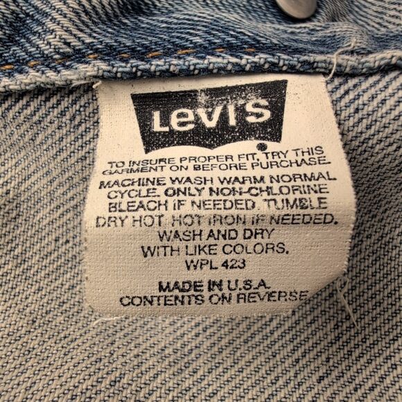Vintage Levis Jacket Denim Trucker USA Light Wash 75558-0325 Sz XL 100% Cotton - Picture 4 of 8
